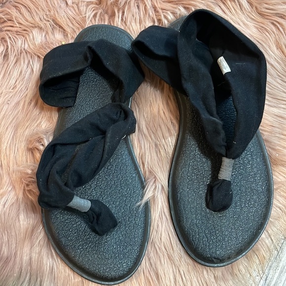 Sanuk Black Yoga Sling Size 9 - Picture 3 of 8